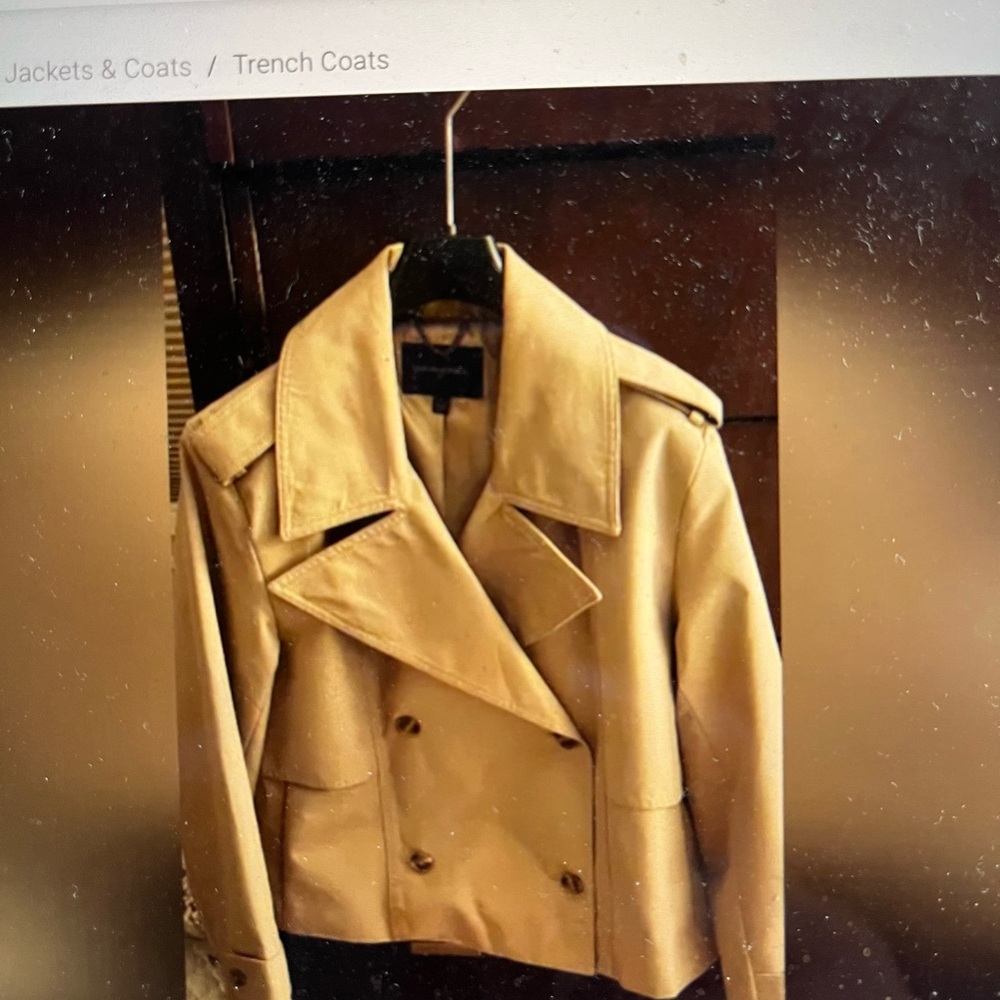 Banana Republic Double-Breasted Cream Trench Coat